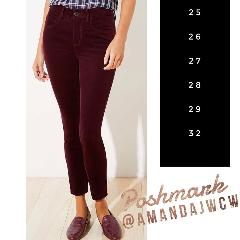 LOFT HW Corduroy Skinny Pants- NWT